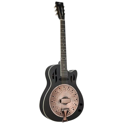 Ortega RRG40CE-DBK Resonator Guitar - Distressed Satin Black