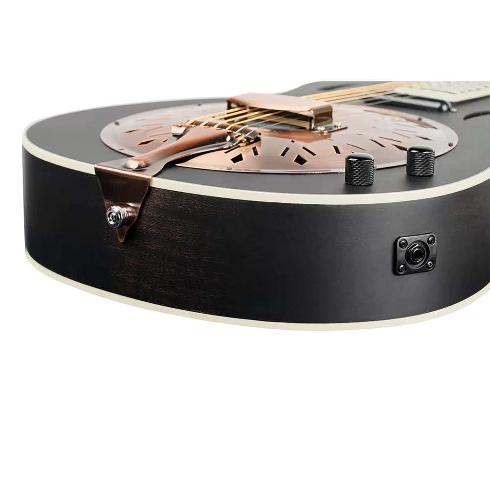 Ortega RRG40CE-DBK Resonator Guitar - Distressed Satin Black