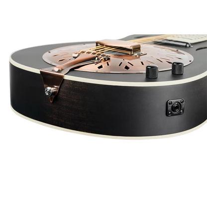 Ortega RRG40CE-DBK Resonator Guitar - Distressed Satin Black