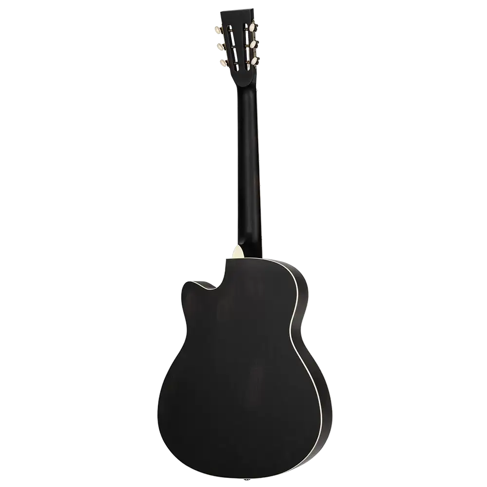 Ortega RRG40CE-DBK Resonator Guitar - Distressed Satin Black
