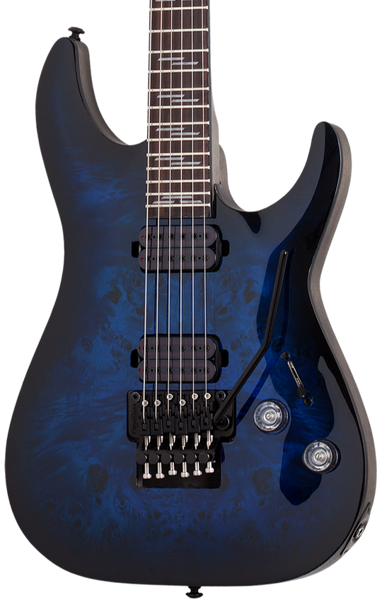 Schecter Omen Elite-6FR - Floyd Rose - See Thru Blue Burst