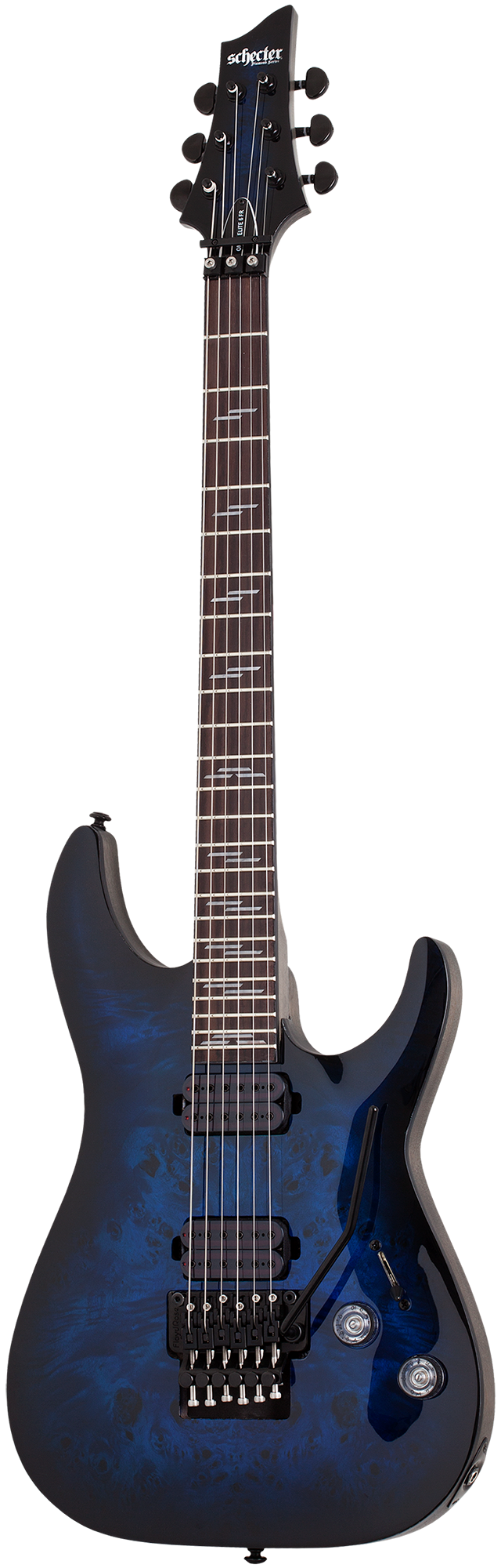 Schecter Omen Elite-6FR - Floyd Rose - See Thru Blue Burst