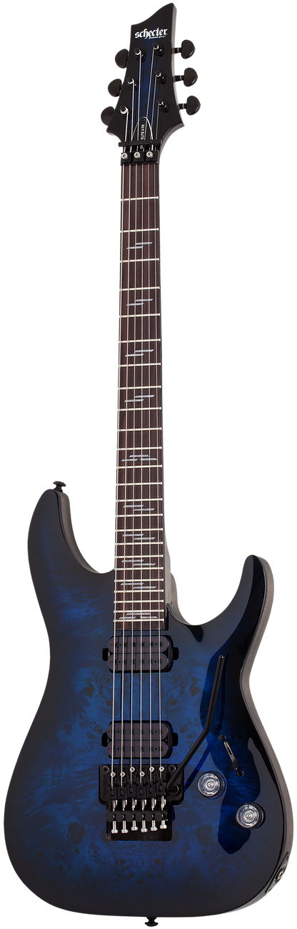 Schecter Omen Elite-6FR - Floyd Rose - See Thru Blue Burst