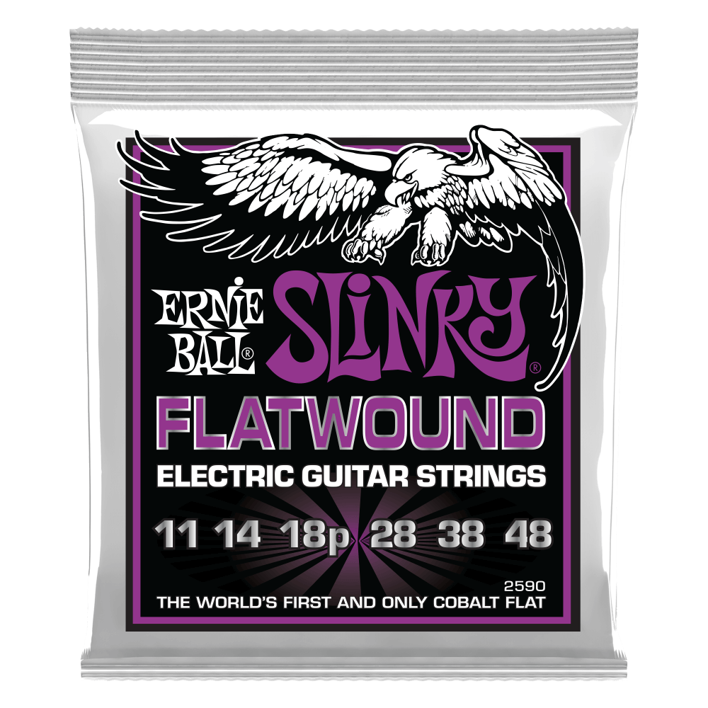 Ernie Ball Power Slinky Cobalt Flatwound Electric Guitar Strings - 11-48