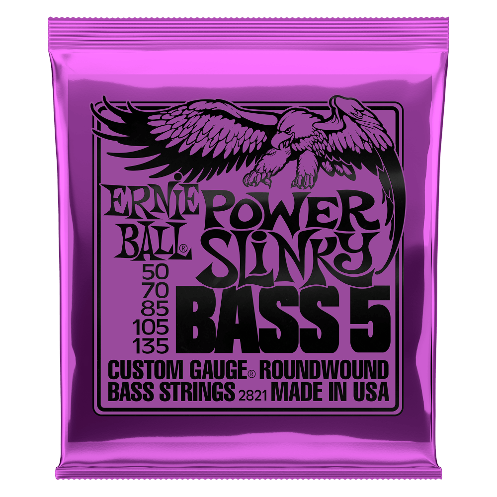Ernie Ball Power Slinky Nickel Wound 5-String Bass Strings - 50-135