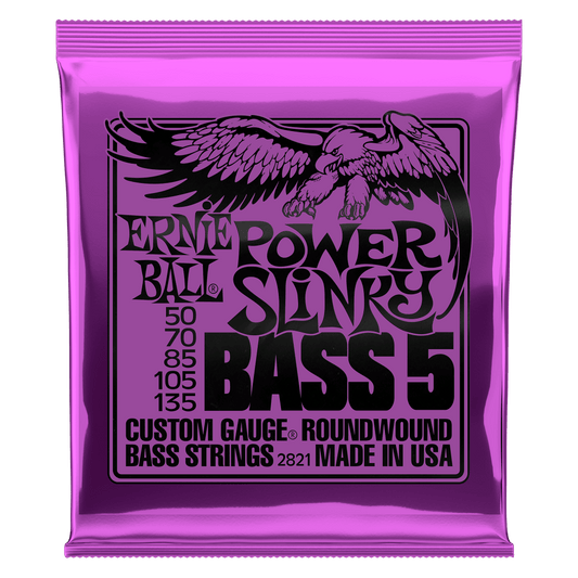 Ernie Ball Power Slinky Nickel Wound 5-String Bass Strings - 50-135