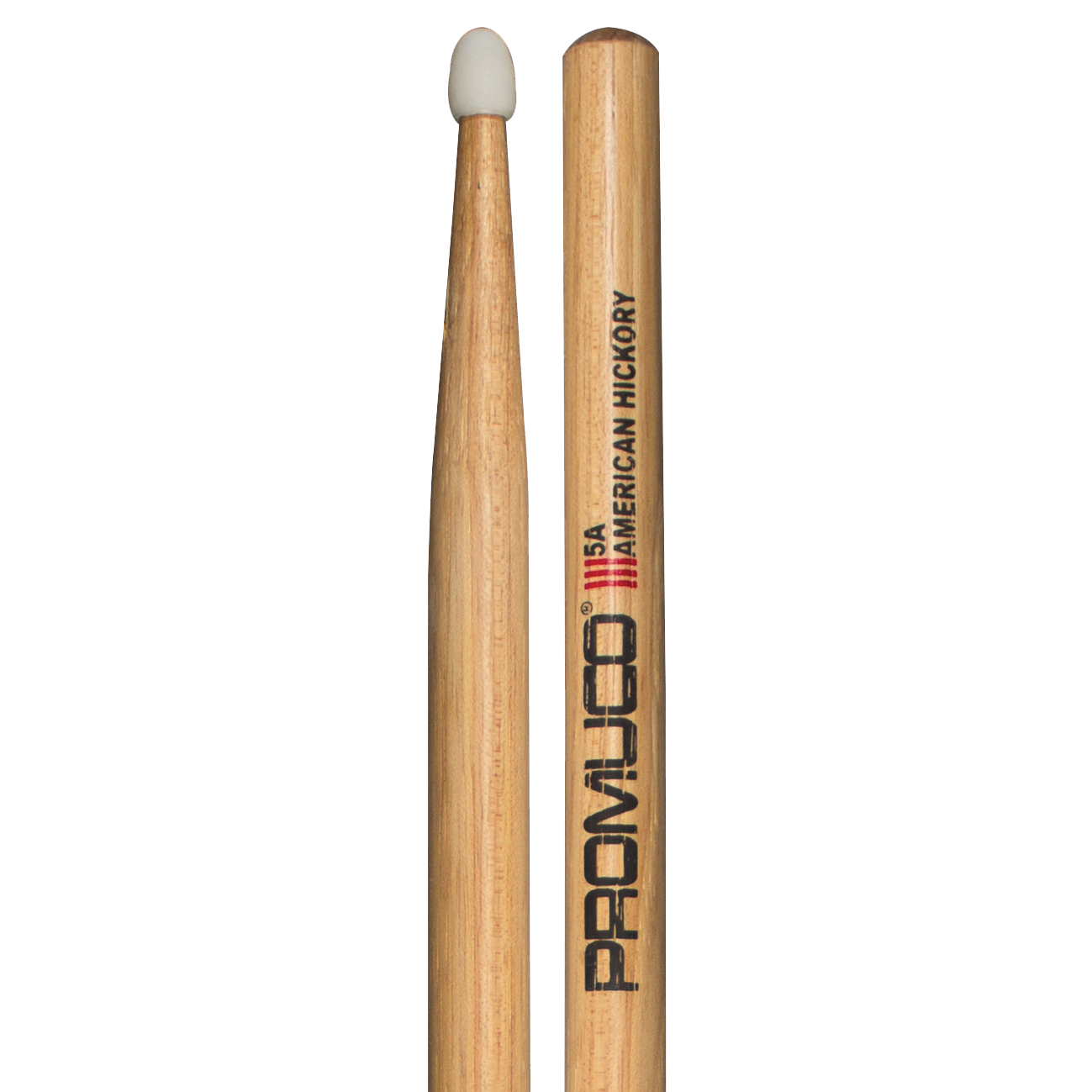 Promuco 1801N5A American Hickory 5A Nylon Tip Drum Sticks