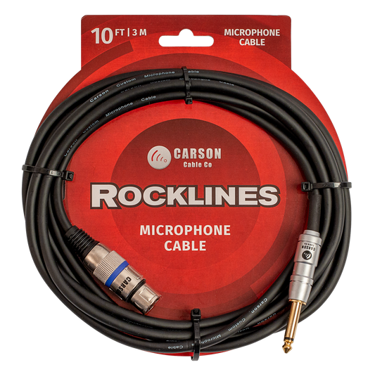 Carson Rockline 10ft Female XLR to Jack Microphone Cable