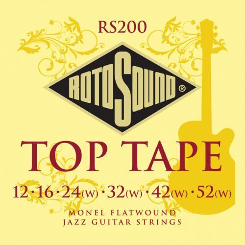 Rotosound RS200 Top Tape Monel Flatwound Guitar String Jazz Set - 12-52