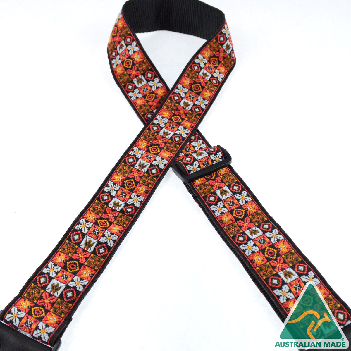 Colonial Leather J.H Square Design Jacquard 50mm Webbing Guitar Strap