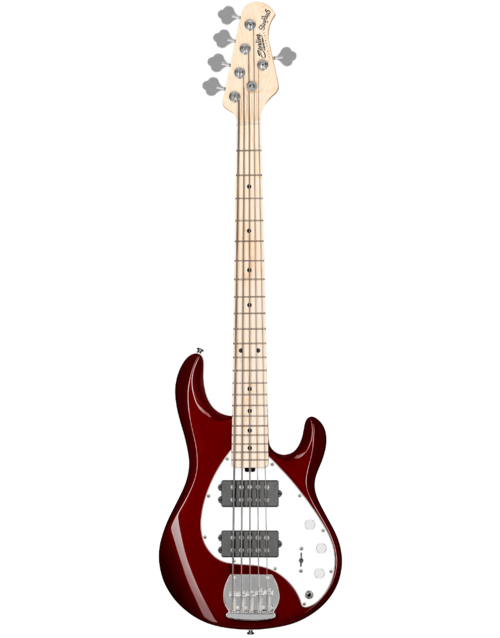 Sterling by Musicman Ray5 HH 5 String Bass Candy Apple Red