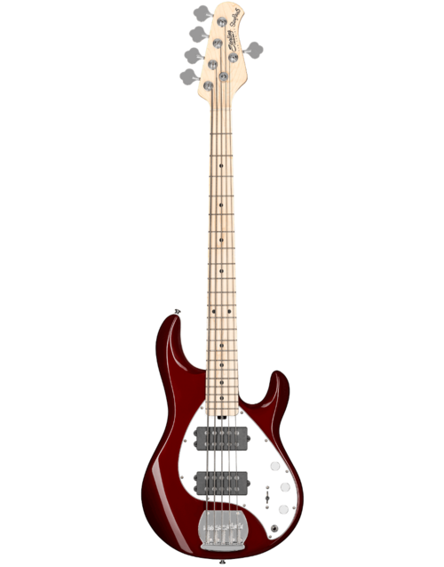 Sterling by Musicman Ray5 HH 5-String Bass - Candy Apple Red