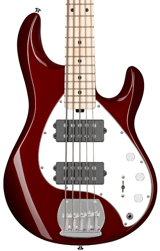 Sterling by Musicman Ray5 HH 5-String Bass - Candy Apple Red