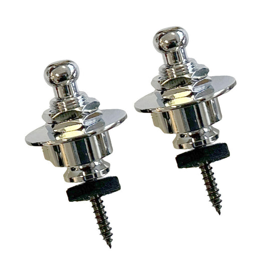 GT Schaller-Style Strap Lock Set - Chrome Finish
