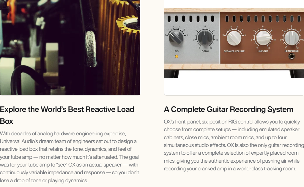 Universal Audio OX Reactive Amp Attenuator Speaker Modeling Top Box