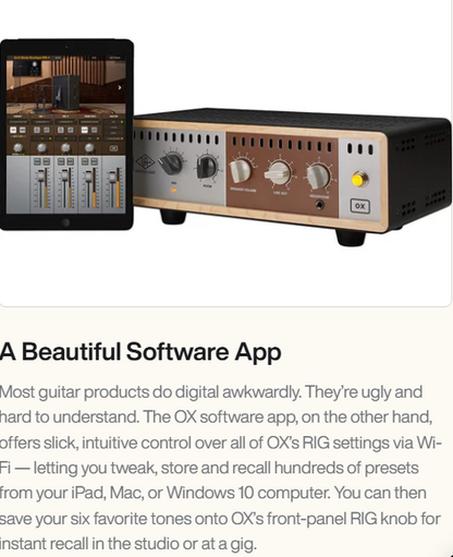 Universal Audio OX Reactive Amp Attenuator Speaker Modeling Top Box