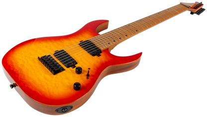 Spira S-507 7-String Electric Guitar - Quilted Fireburst