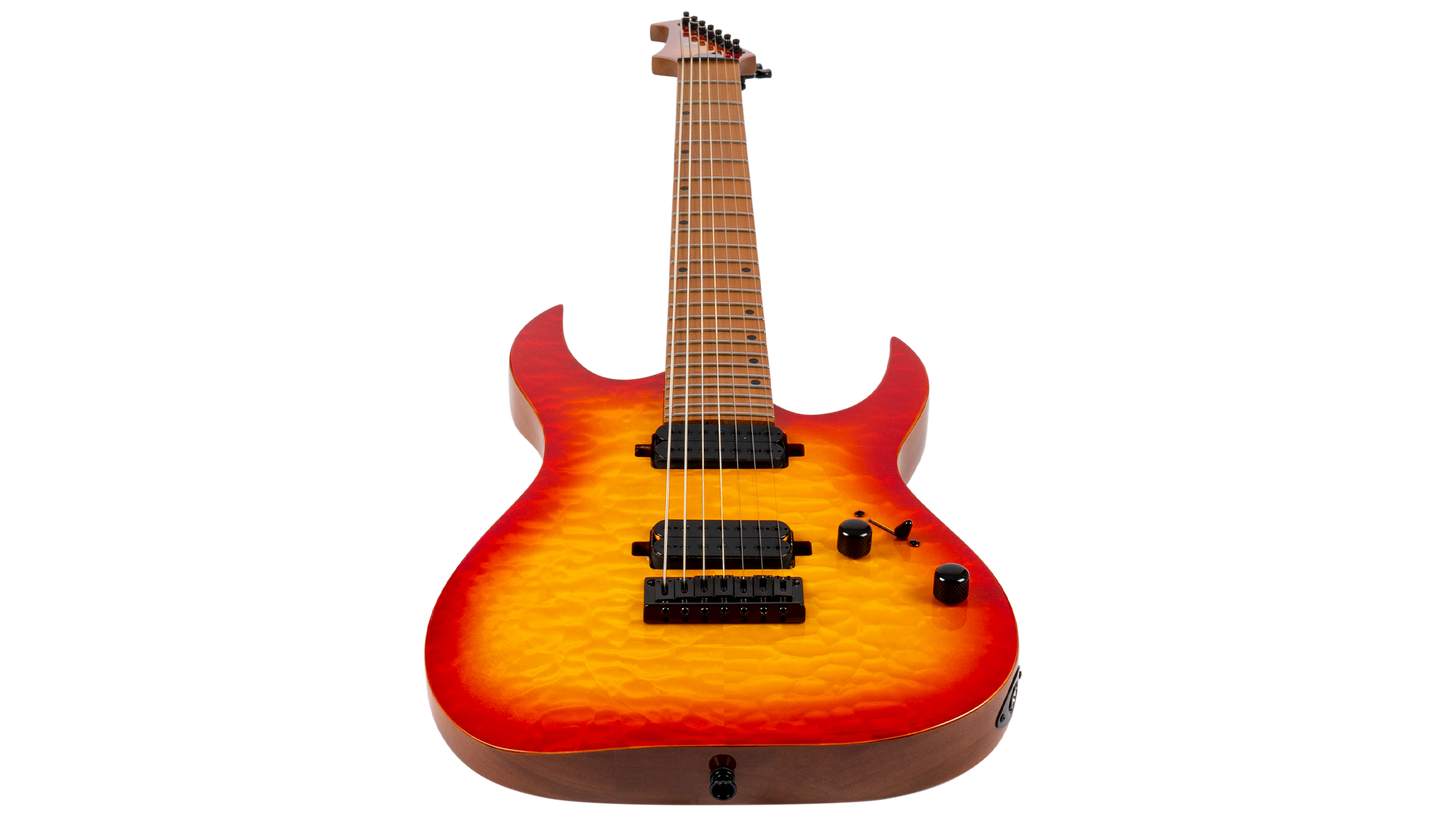 Spira S-507 7-String Electric Guitar - Quilted Fireburst