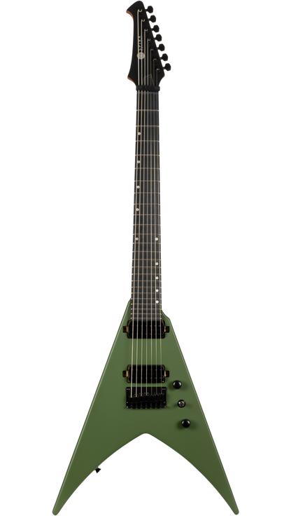 Spira V-407 7-String Electric Guitar - Satin Green