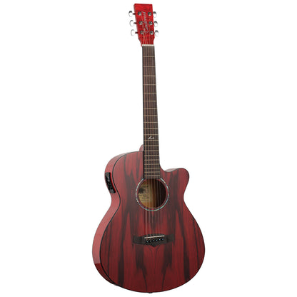 Tanglewood TA4-CERD Azure SuperFolk Pacific Walnut - Shimmer Red Gloss