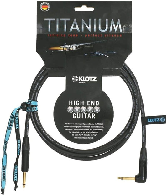 Klotz Titanium Supreme Guitar Cable Straight/Angle 10ft (3m) - Black