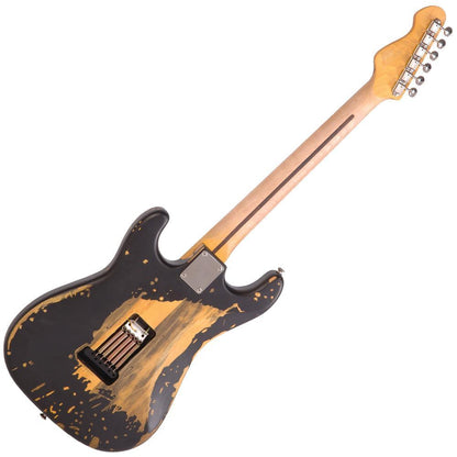 Vintage V6 Icon Electric Guitar - Distressed Black