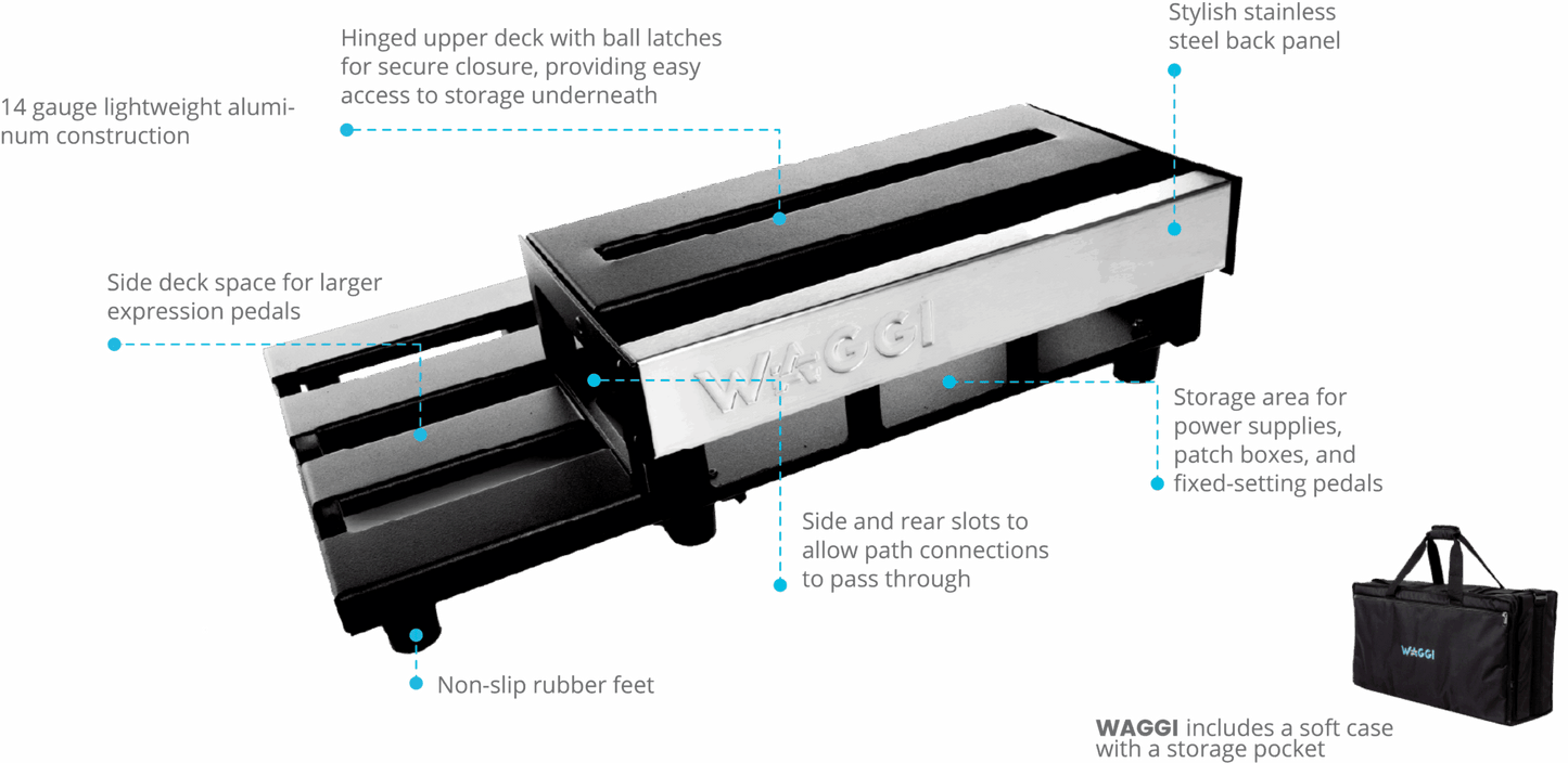 Waggi W34 Large Pedalboard with Twin Tier