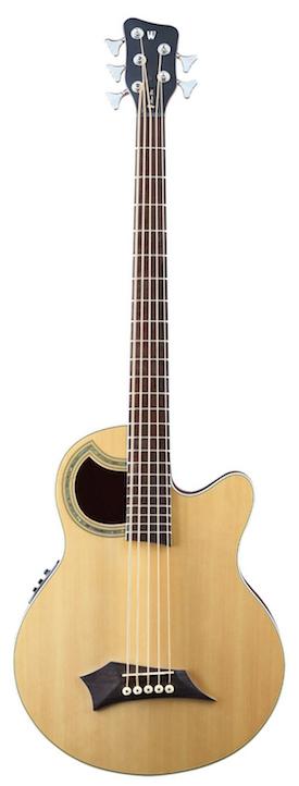 Warwick Rockbass Alien 5-String Acoustic Bass - Natural Transparent Satin