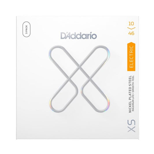 D'Addario 3 Pack XS Coated Electric Guitar Strings 10-46