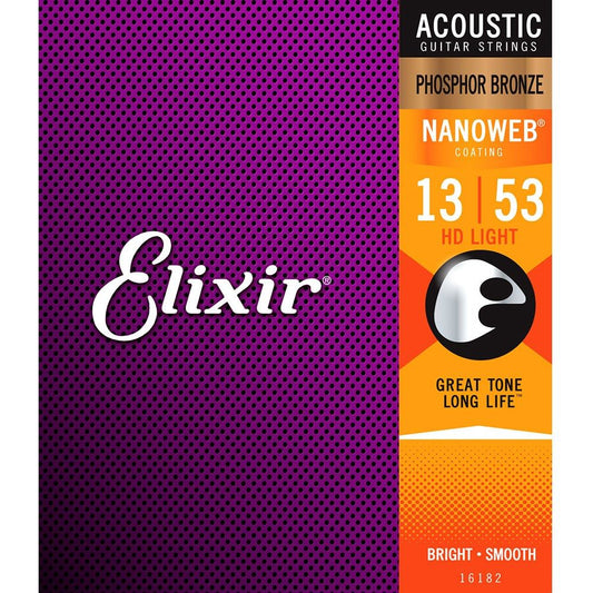 Elixir Acoustic Phosphor Bronze w/ Nanoweb Coating - HD Light (13-53)