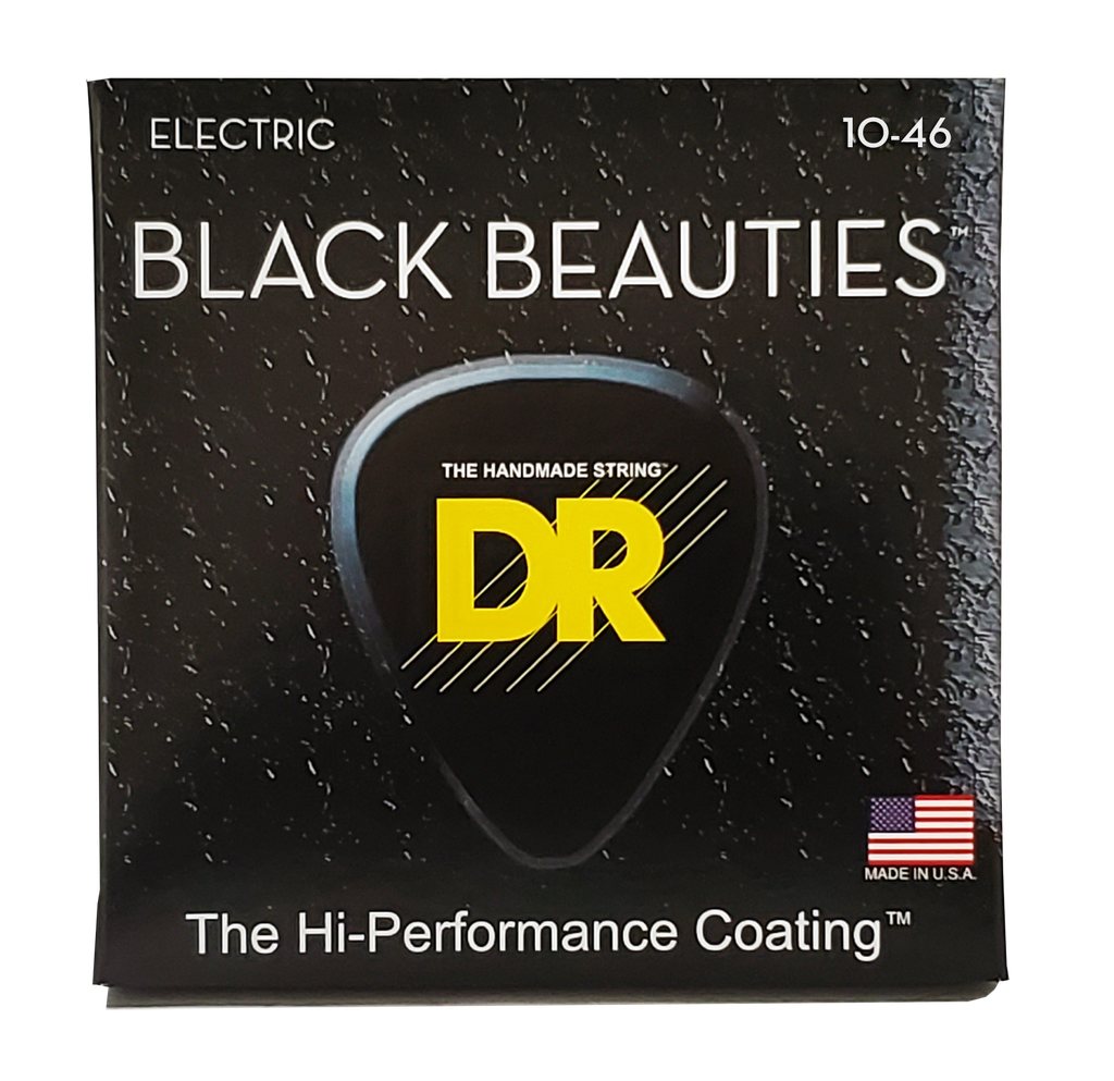 DR BKE10 Black Beauties Black Electric Guitar Strings - 10-56