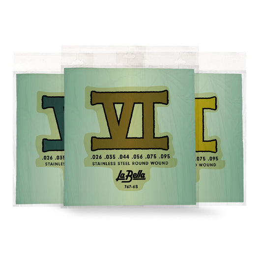 La Bella 767-6S Bass VI Strings - Stainless RoundWound - 6-String
