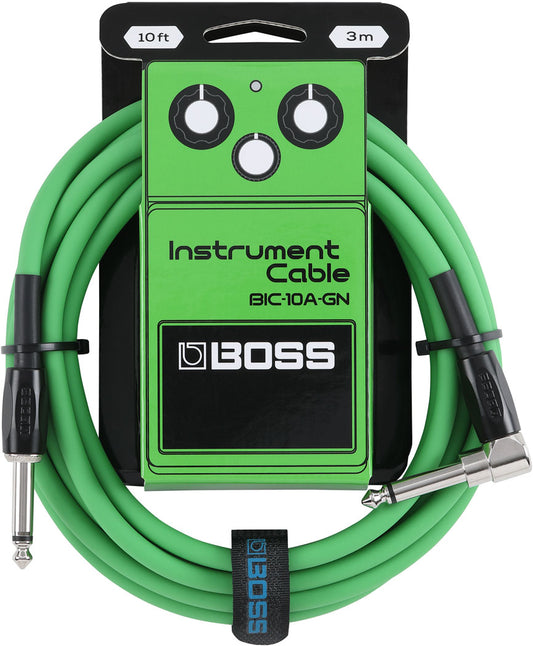 Boss BIC-10 Instrument Cable 10ft RA Green