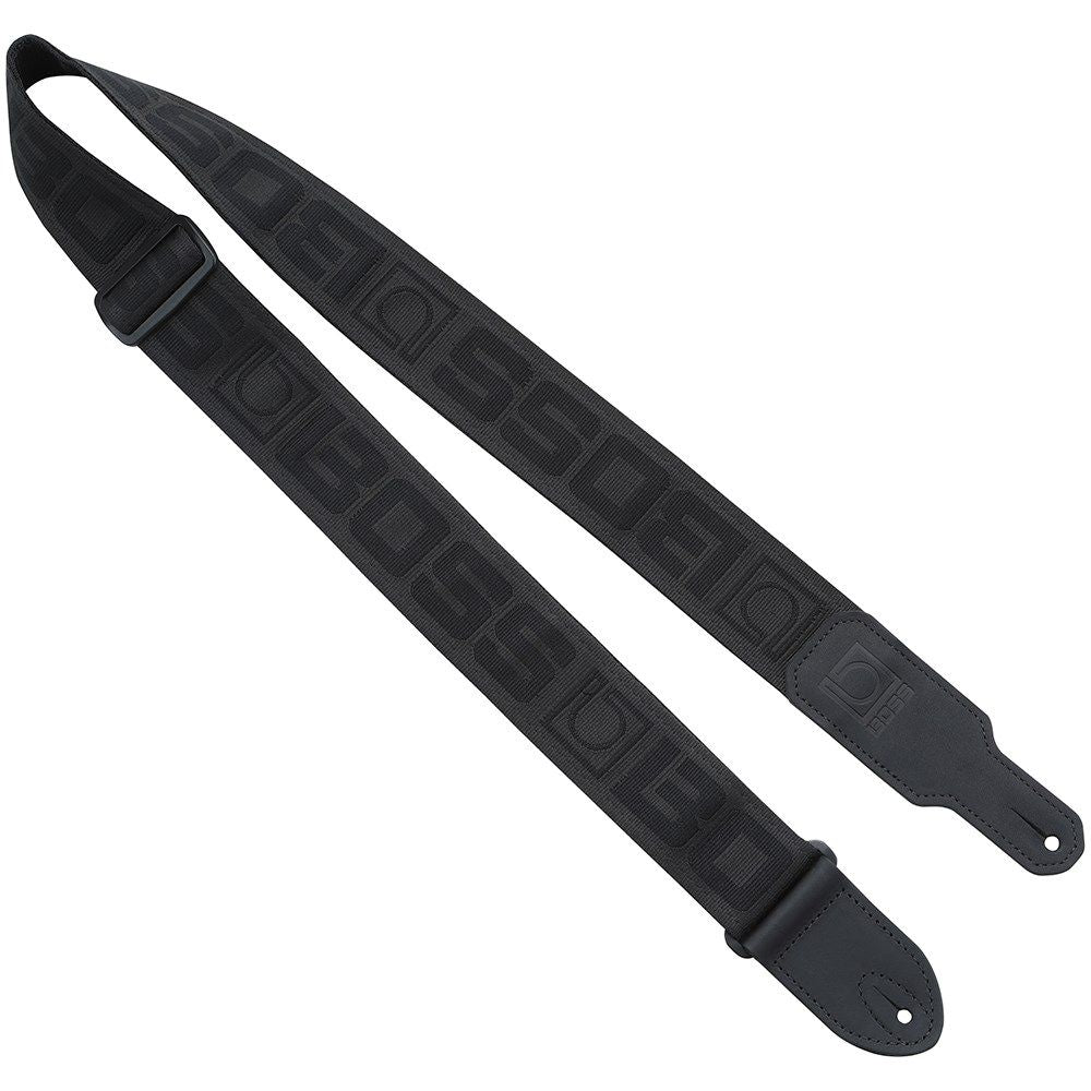 Boss BSM20BB Monogram Guitar Strap - Black w/ Black Logo