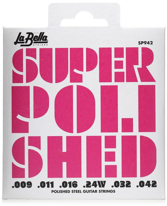La Bella SP942 Super Polished Steel Guitar Strings - 9-42