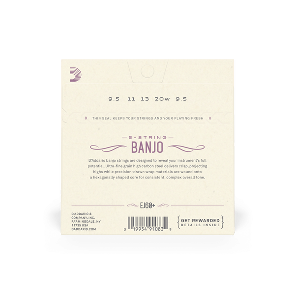 D'Addario EJ60+ Banjo Strings Light 9.6-20w