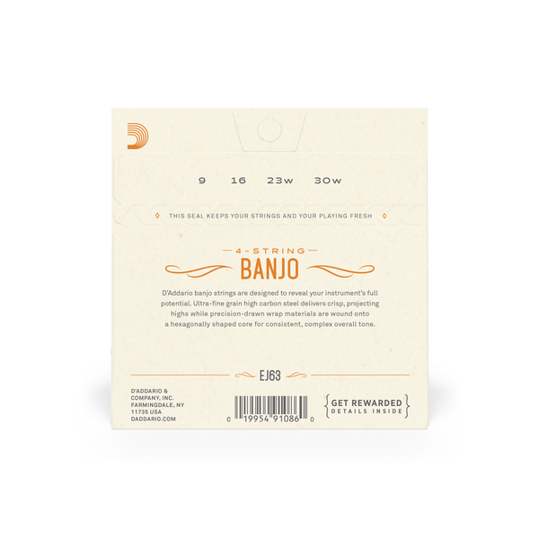 D'Addario EJ63 Tenor Banjo Strings 9-30