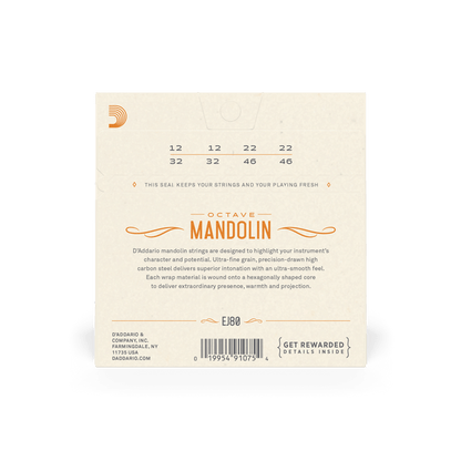 D'Addario EJ80 Phosphor Bronze Octave Mandolin Strings 12-46