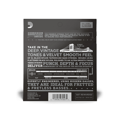 D'Addario ETB92S XL Nylon Tapewound 50-105 Short Bass Strings