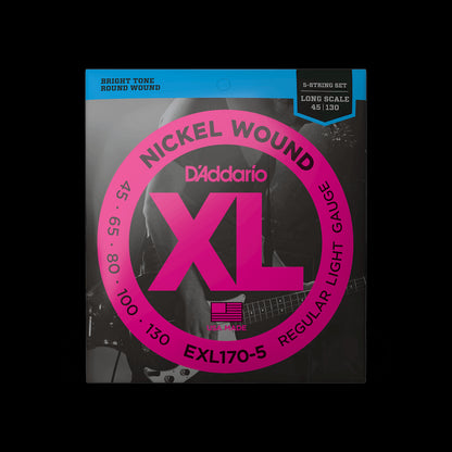 D'Addario EXL170-5 5-String Nickel Wound Bass Strings - Light Long Scale