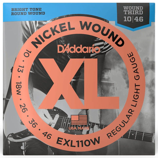 D'Addario EXL110w Electric Nickel Wound 3rd - 10-46 Light