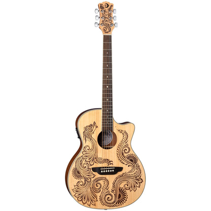 Luna Henna Dragon Cutaway Acoustic Guitar