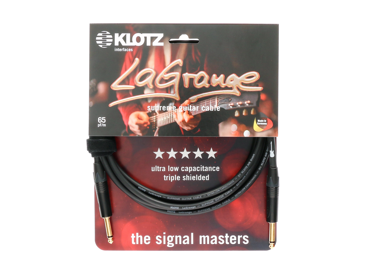 Klotz LaGrange Supreme Guitar Cable Straight/Straight 20ft (6m) - Black