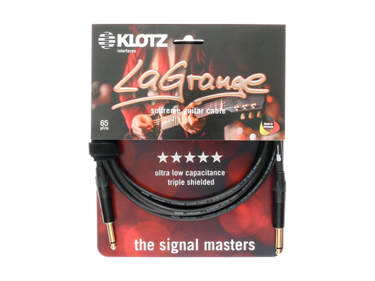 Klotz LaGrange Supreme Guitar Cable Straight/Straight 20ft (6m) - Black