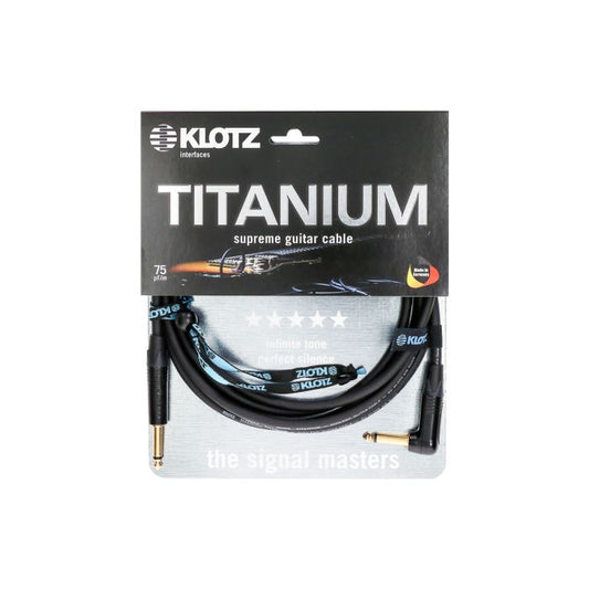 Klotz Titanium Supreme Guitar Cable Straight/Angle 20ft (6m) - Black