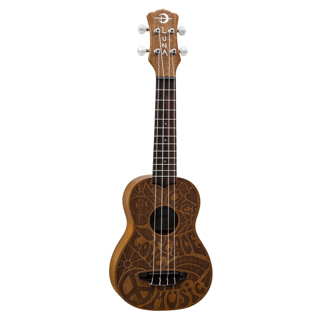 Luna Ukulele Love Peace Soprano w/ Gig Bag