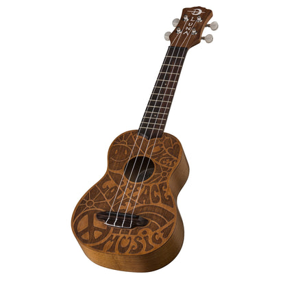 Luna Ukulele Love Peace Soprano w/ Gig Bag