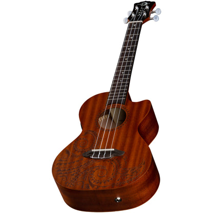 Luna Ukulele Henna Dragon Mahogany Tenor w/ Preamp