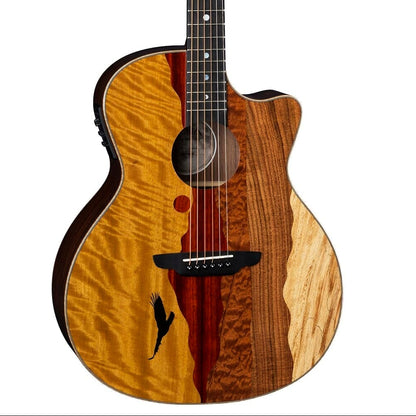Luna Vista Eagle Cutaway Acoustic Guitar w/Hardshell Case