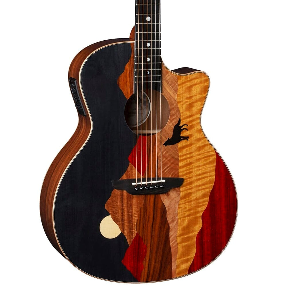 Luna Vista Wolf Cutaway Acoustic Guitar w/Hardshell Case